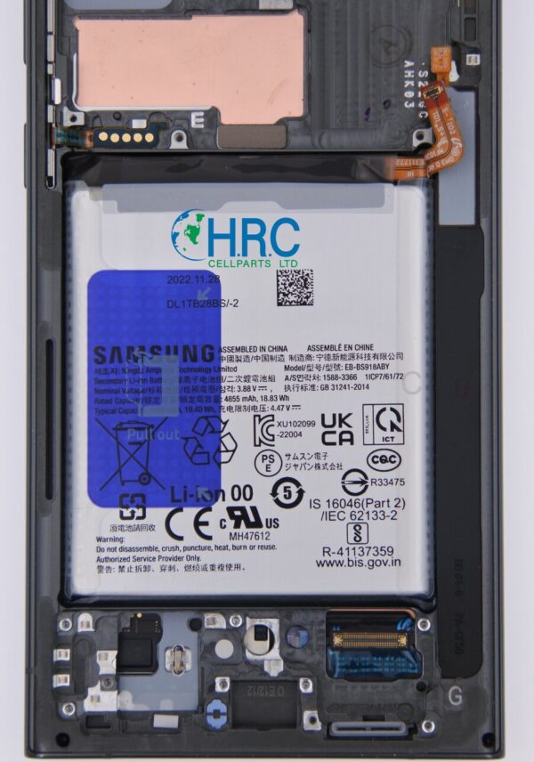 ⁦סוללה מקורית סמסונג Samsung Galaxy S23 Ultra - S918⁩ – תמונה ⁦5⁩